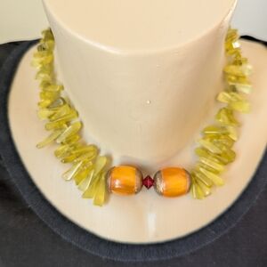 Yellow and Orange Beaded Necklace